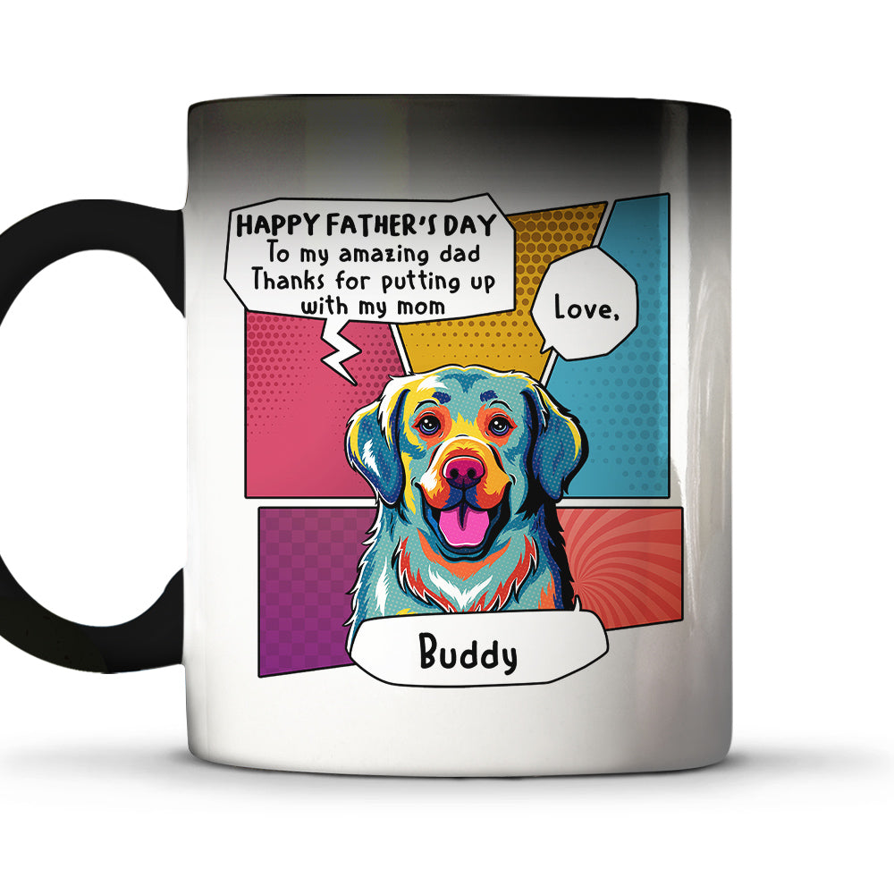 Pop Art Personalized Custom Color Changing Mug - The Perfect Gift for Amazing Dads