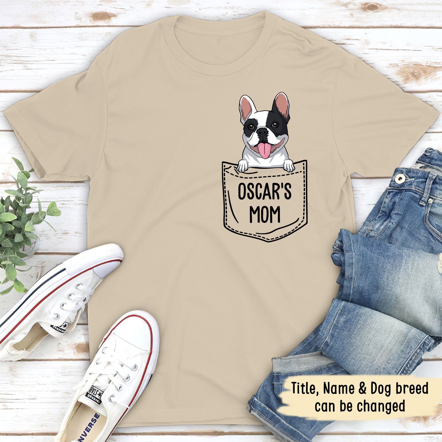 Personalized Custom Unisex Pocket Dog Mom/Dad T-shirt - Ideal Gift for Pet Lovers