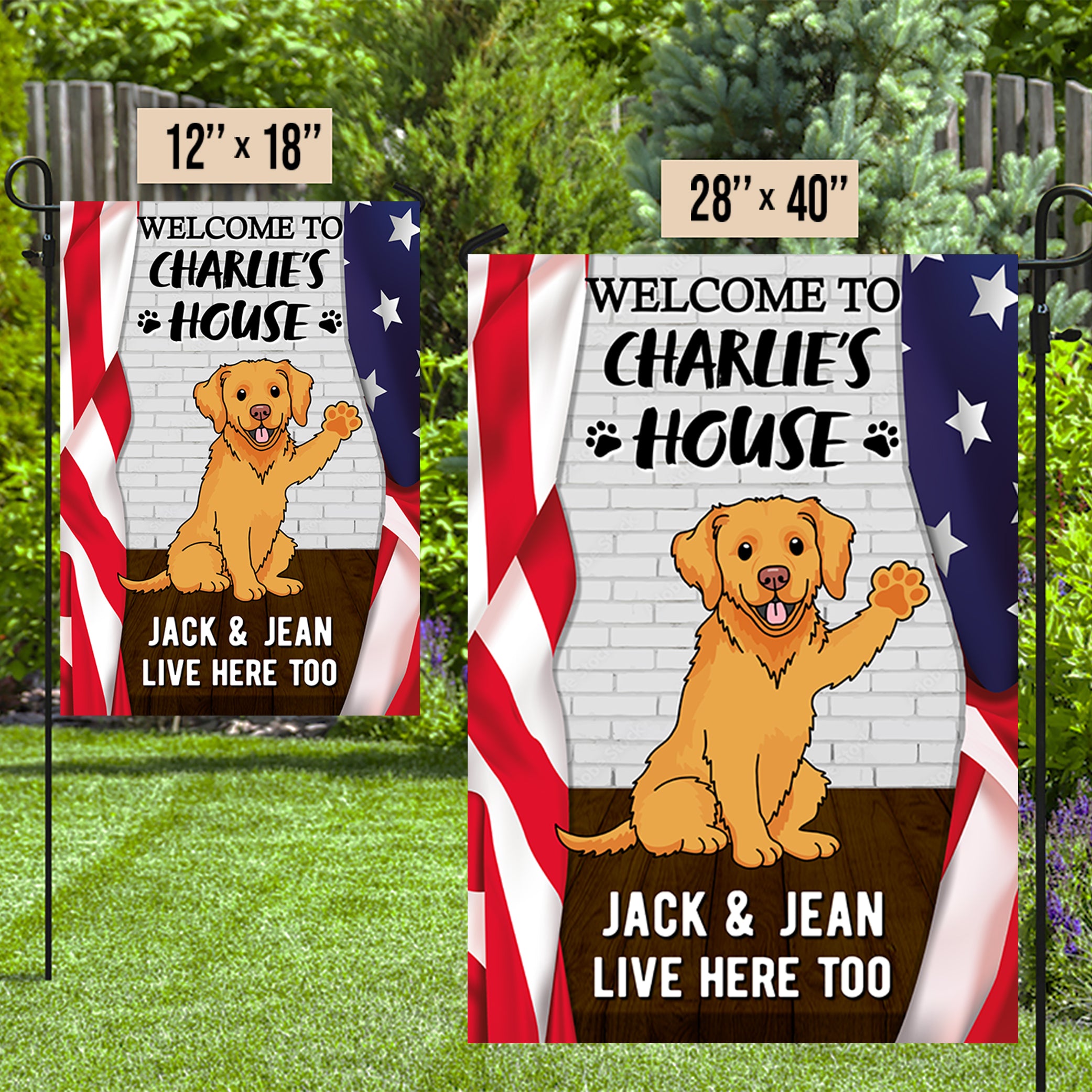 Welcome My House - Personalized Custom USA-Printed Garden Flag in 12' x 18' and 28' x 40' Sizes