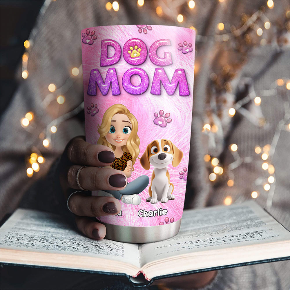 Adorable Personalized Custom 3D Inflated Effect Tumbler for Dog Moms