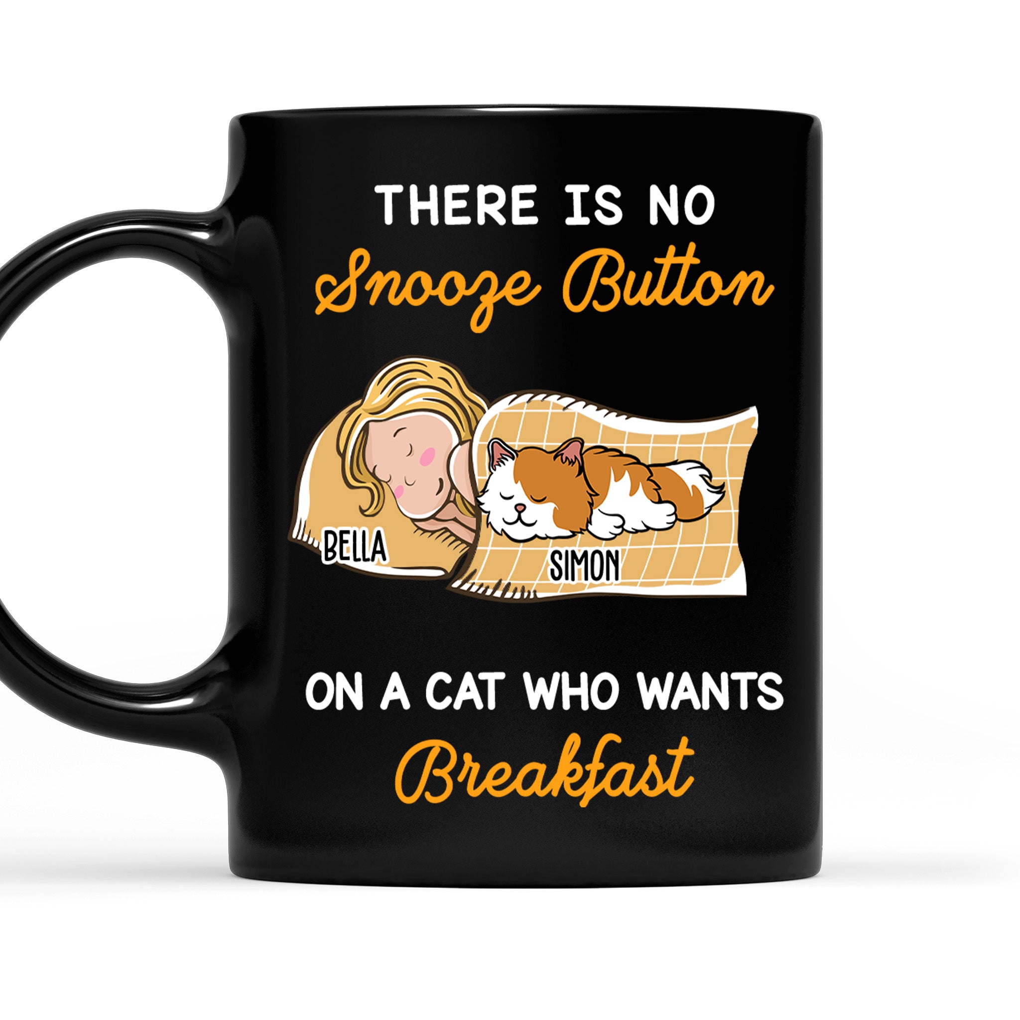 My Cat Wants Breakfast - 11oz Personalized Custom Black Ceramic Coffee Mug