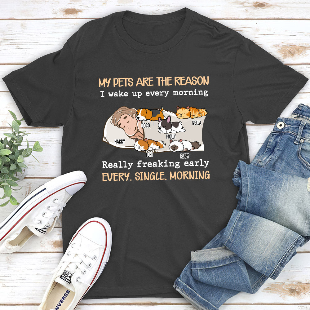 My Pet Is The Reason - Personalized Custom Unisex 5.3 oz T-shirt for Pet Lovers
