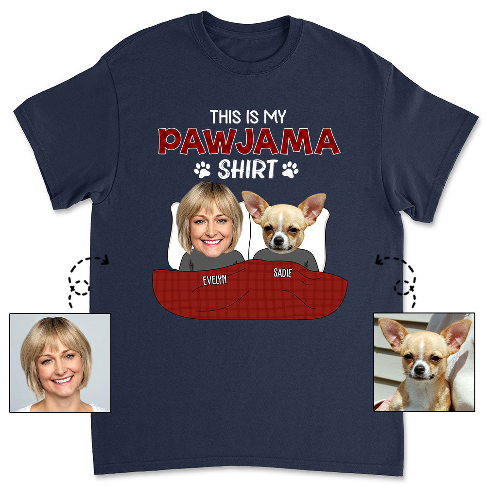 Personalized Custom Unisex Pajama Shirt Photo T-shirt - Ideal Gift for Pet Lovers