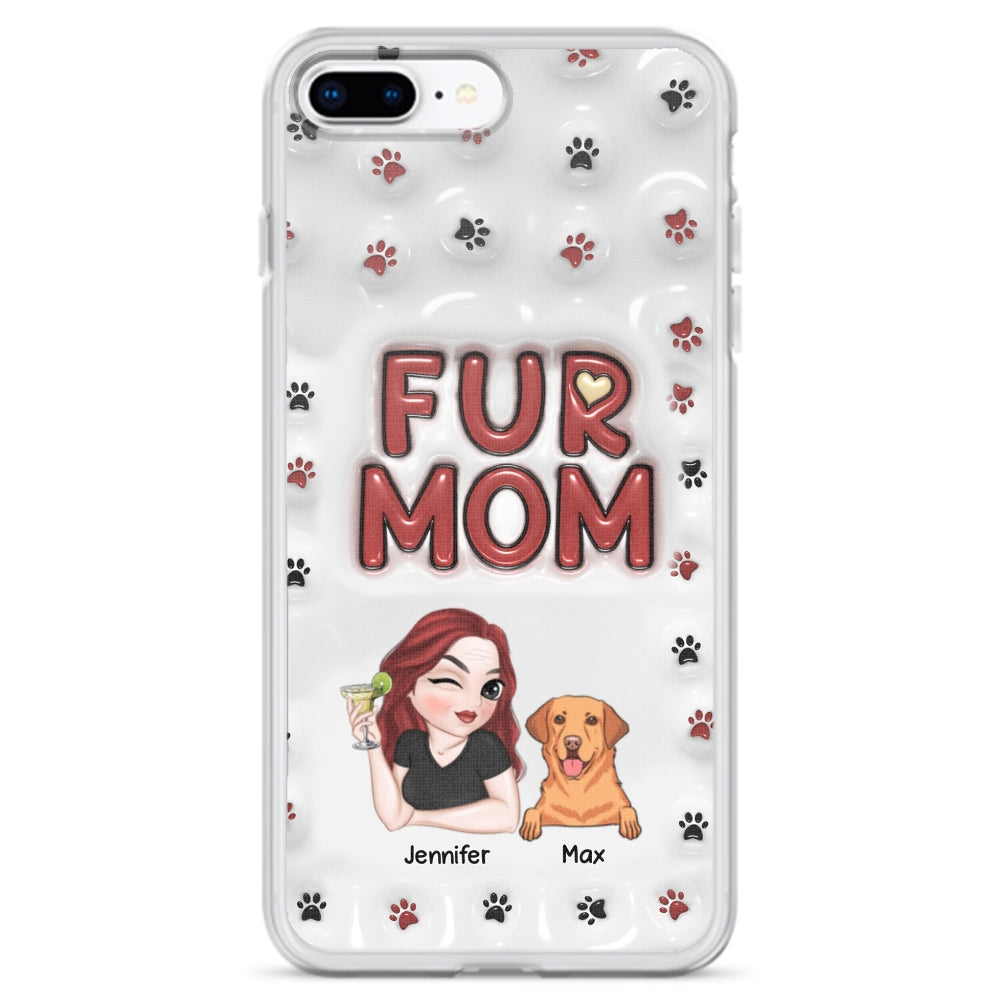 Lovely Fur Mom - Personalized Custom 3D Inflated Effect TPU Phone Case for Smartphones