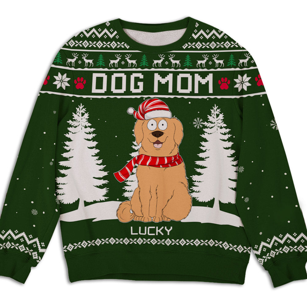 Happy Holiday Personalized Custom All-Over-Print Dog Lover's Unisex Sweatshirt