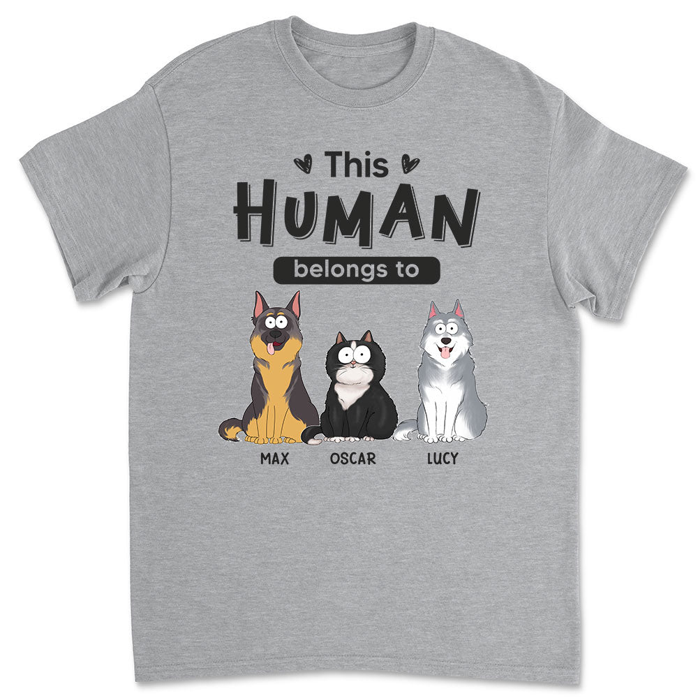 Belongs To Pets - Personalized Custom Premium Men's 4.2 oz T-shirt for Pet Lovers