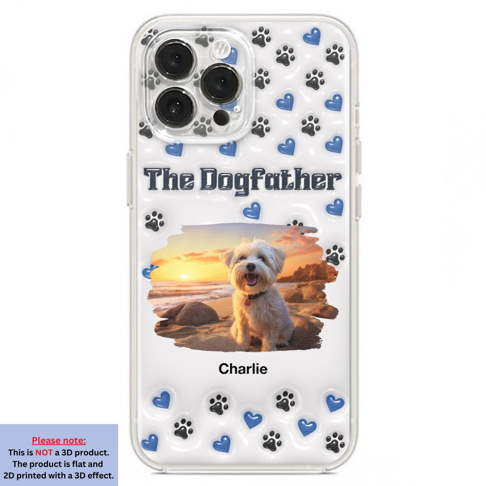 Handsome Dog Dad Personalized 3D Inflated Effect Custom Phone Case for Stylish Protection