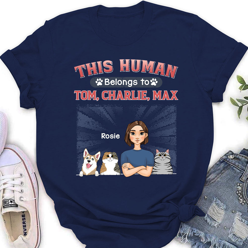 Belongs To Pet - Personalized Custom Women's Fashionable T-shirt for Pet Lovers