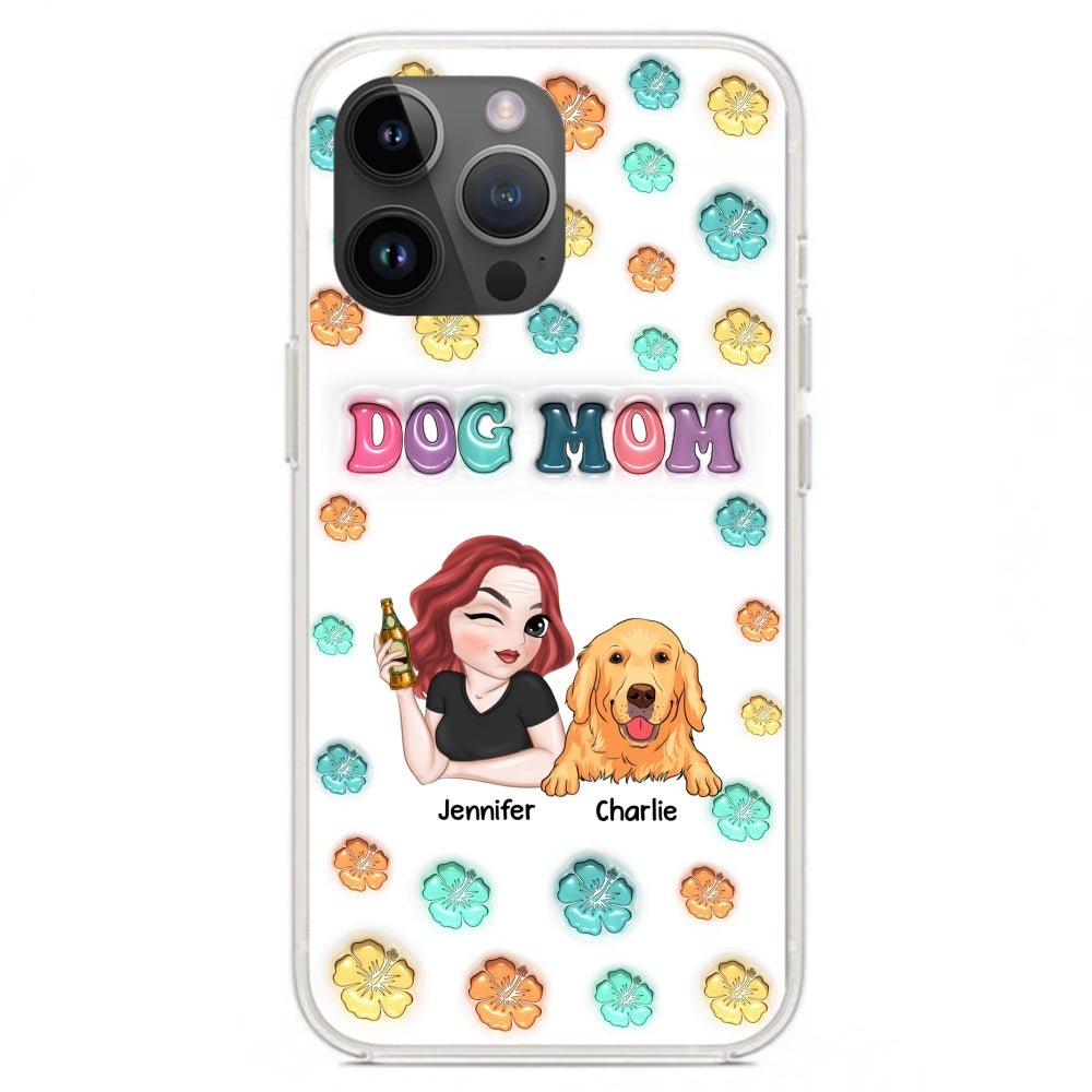 Dog Mom Summer: Exclusive Personalized Custom 3D Inflated Effect Phone Case for Stylish Protection