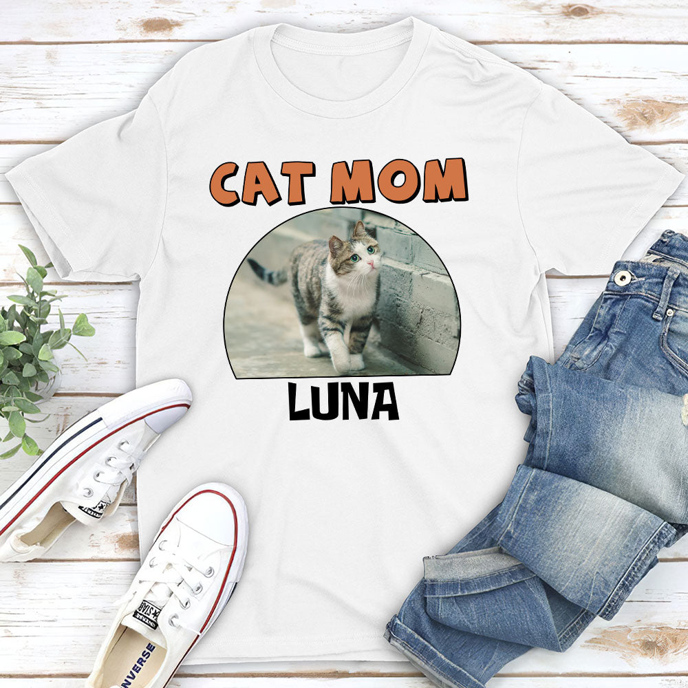 Cat Mom Circle - Personalized Custom Unisex 5.3 oz T-shirt for Pet Lovers