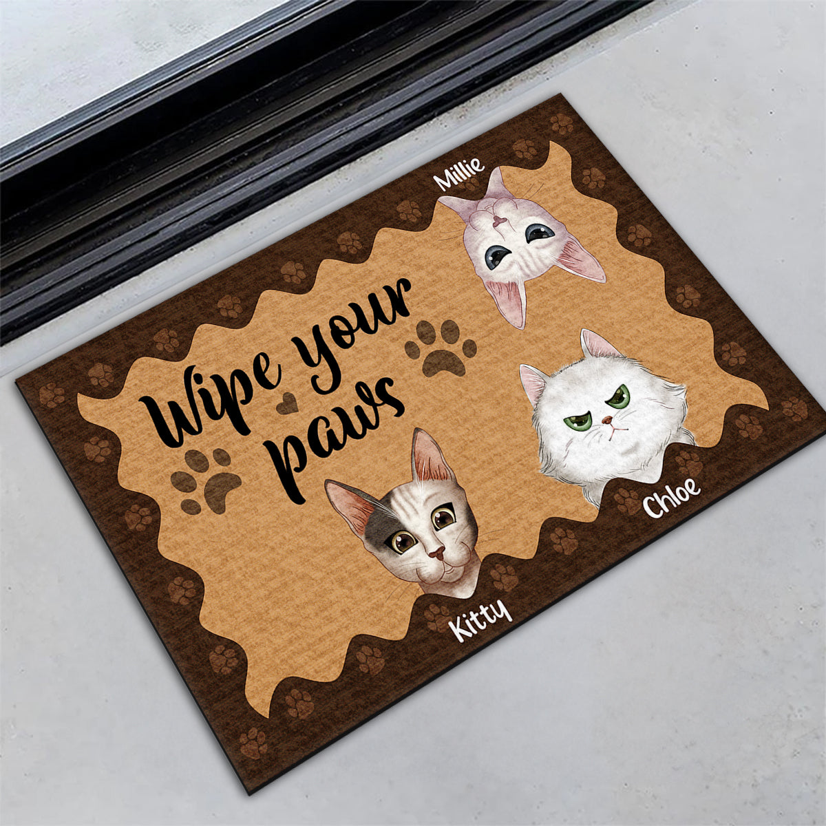 Personalized Custom Pet Paw Wipe Doormat - Ideal for Cat and Dog Lovers