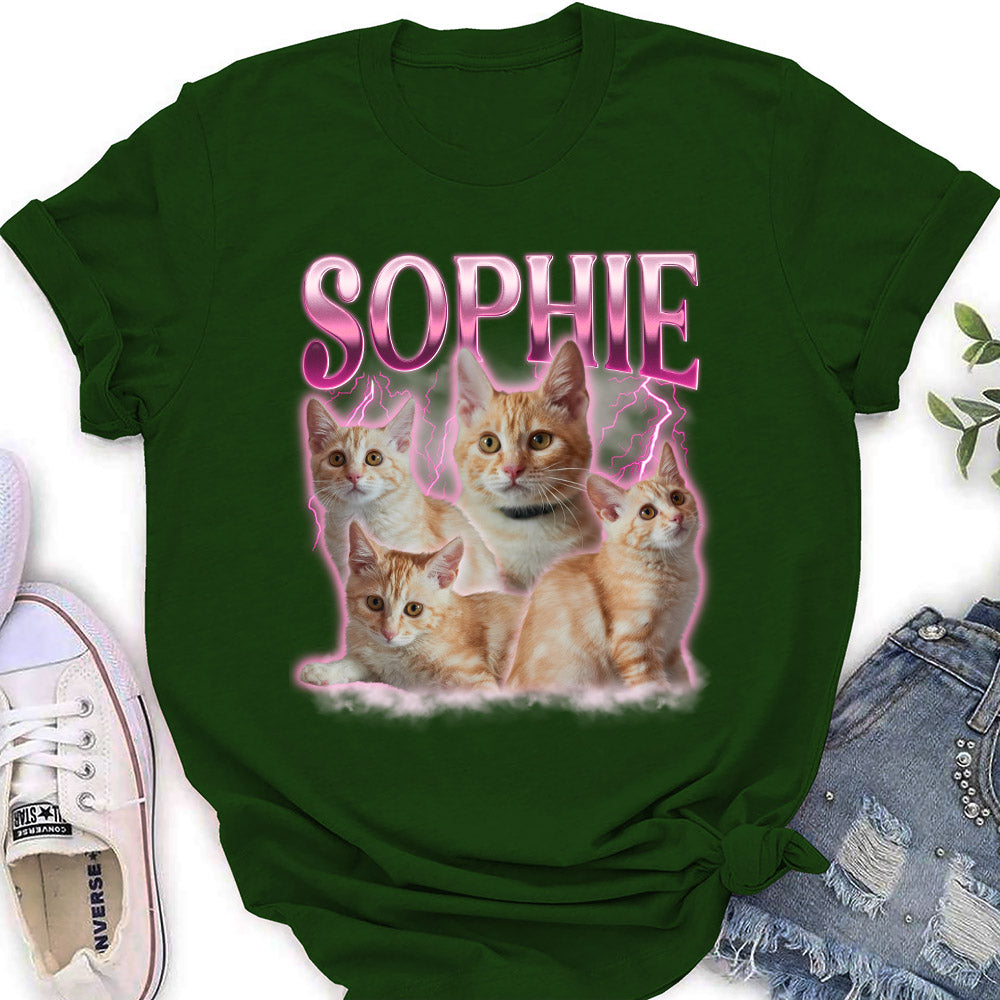 Custom Pet Face Vintage Version 8 - Exquisite Personalized Custom Women's T-shirt for Pet Lovers