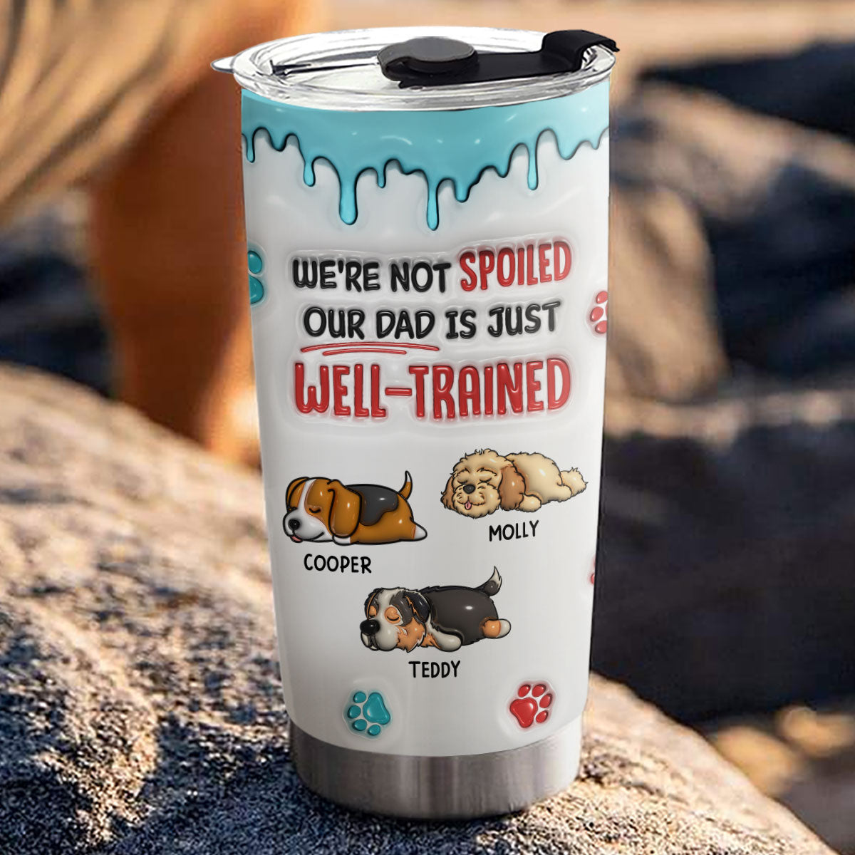 Well Trained - Personalized Custom 3D Inflated Effect 20oz Stainless Steel Tumbler with Thousands of Cool Designs