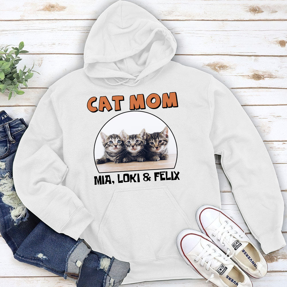 Cat Mom Circle - Unique Personalized Custom Unisex 8.0 oz Hoodie for Pet Lovers
