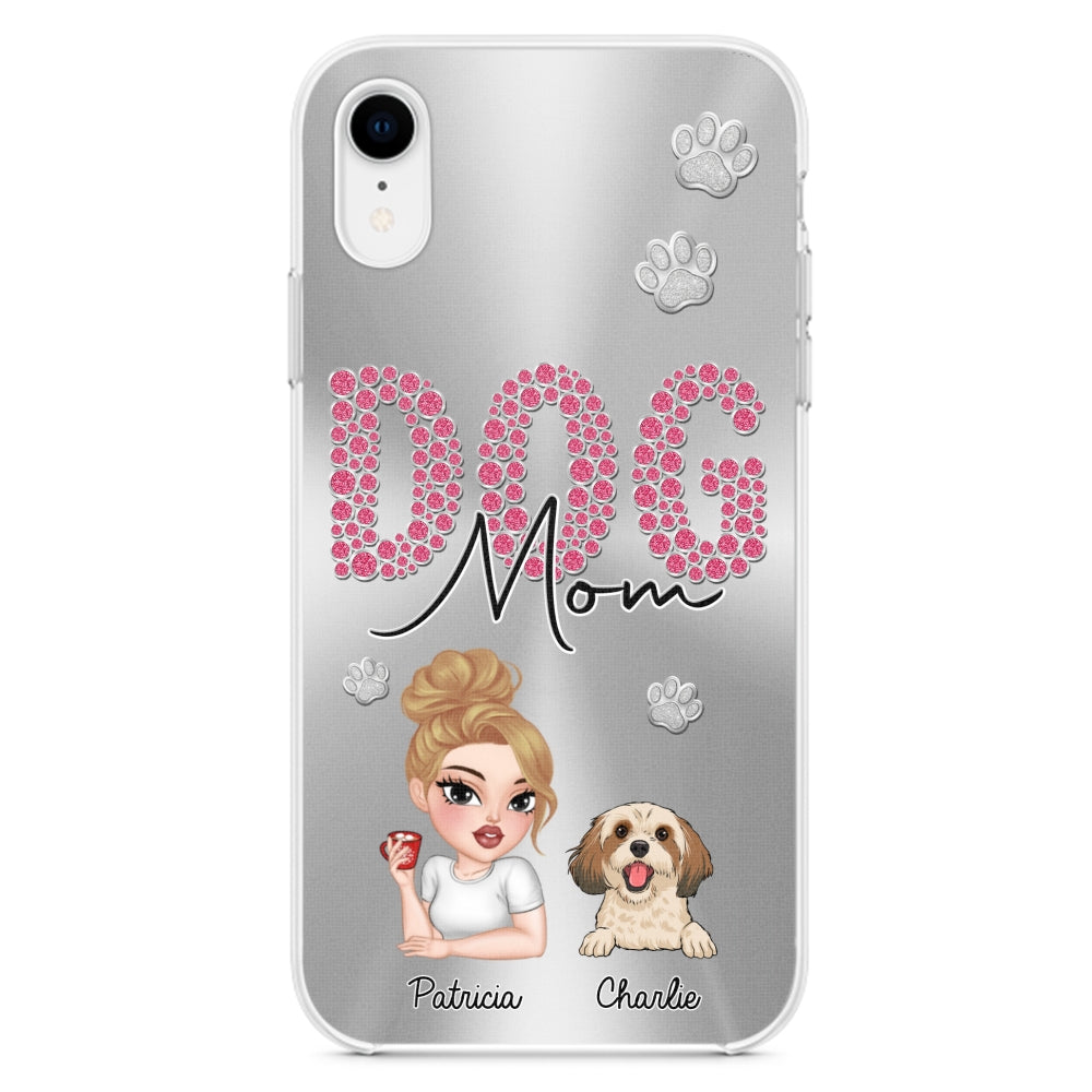 Sparkling Glitter Dog Mom Life - Exquisitely Personalized Custom Phone Case