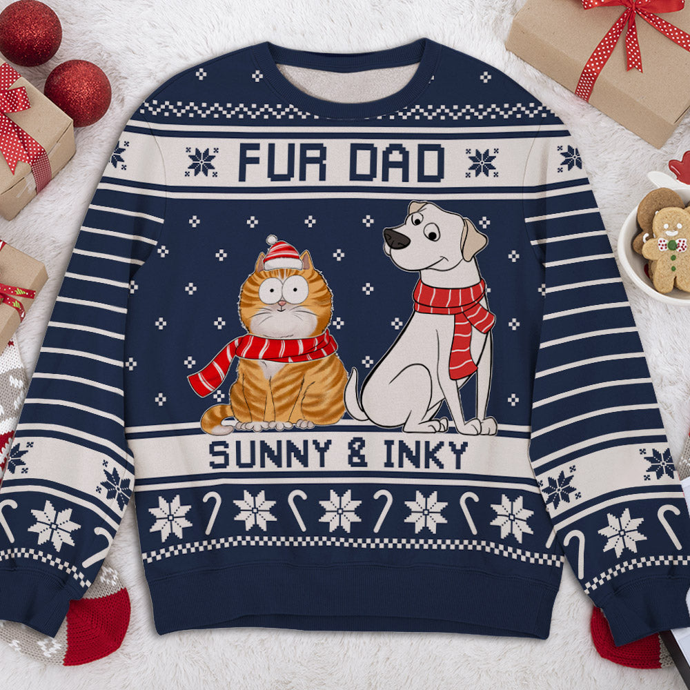 Personalized Custom All-Over-Print Christmas Sweatshirt for Pet Lovers