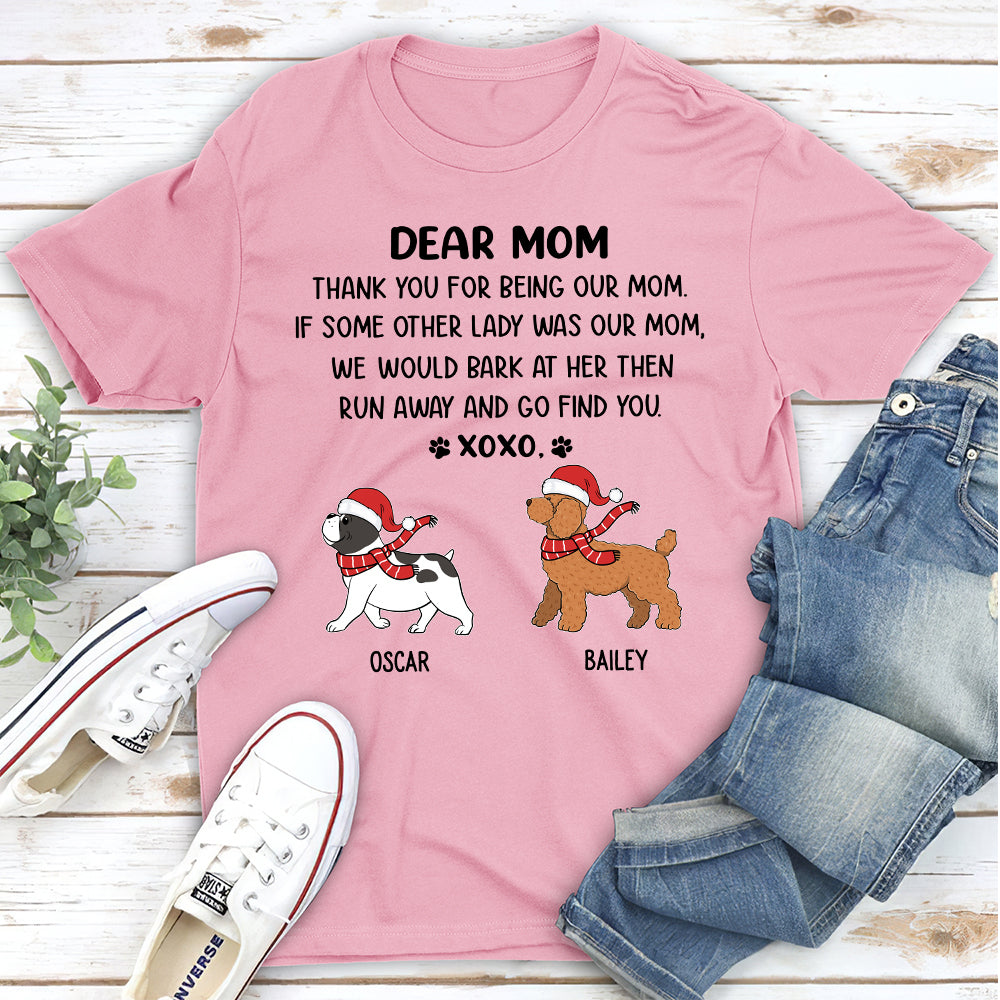 Dear Mom/Dad XoXo Christmas - Personalized Custom Unisex 5.3 oz T-shirt for Pet Lovers