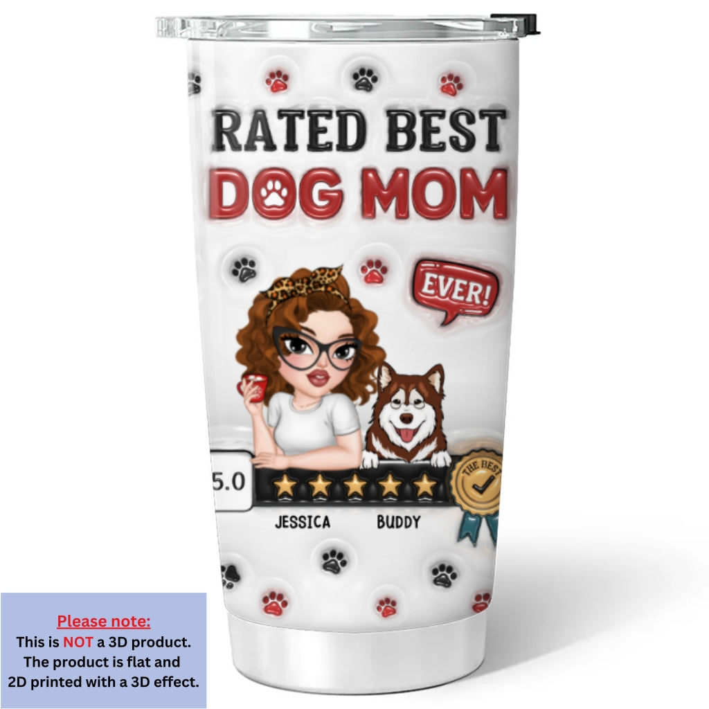 Top-Rated Personalized Custom 3D Inflated Effect Tumbler - Perfect for Dog Moms