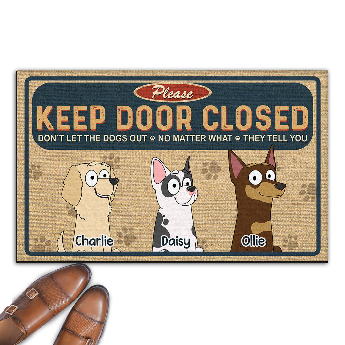 Personalized Custom Doormat - Please Keep Door Closed, Ideal for Pet Lovers