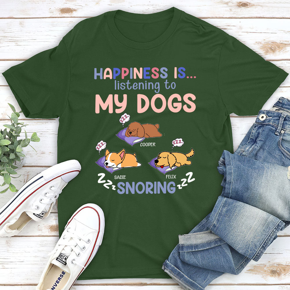 Unique Listening To Dog Snoring Personalized Custom Unisex 5.3 oz T-shirt