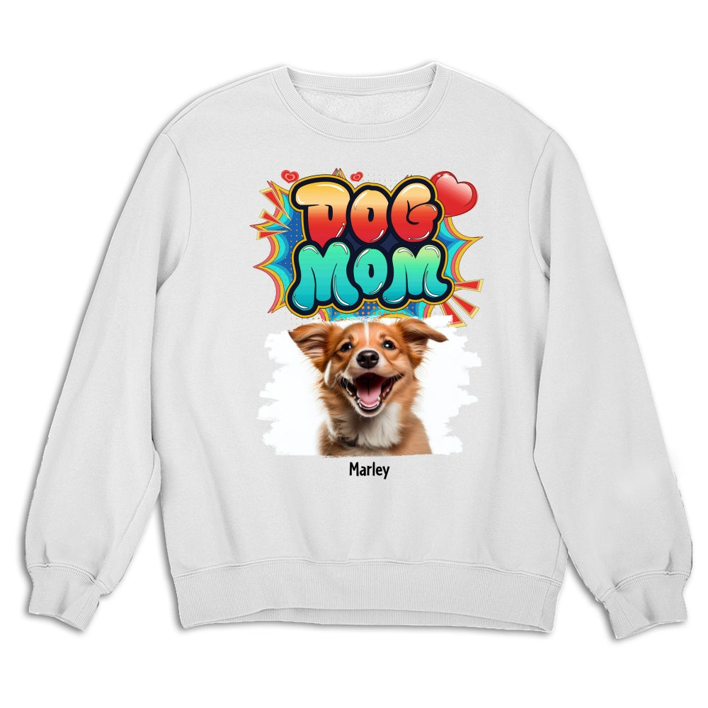 Sweet Personalized Custom Dog Mom Photo Unisex 8.0 oz Sweatshirt - Ideal Gift for Pet Lovers