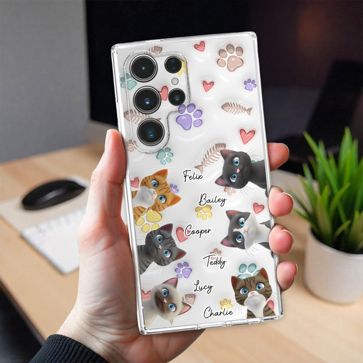 Adorable Baby Cat - Customizable 3D Inflated Effect Personalized Phone Case
