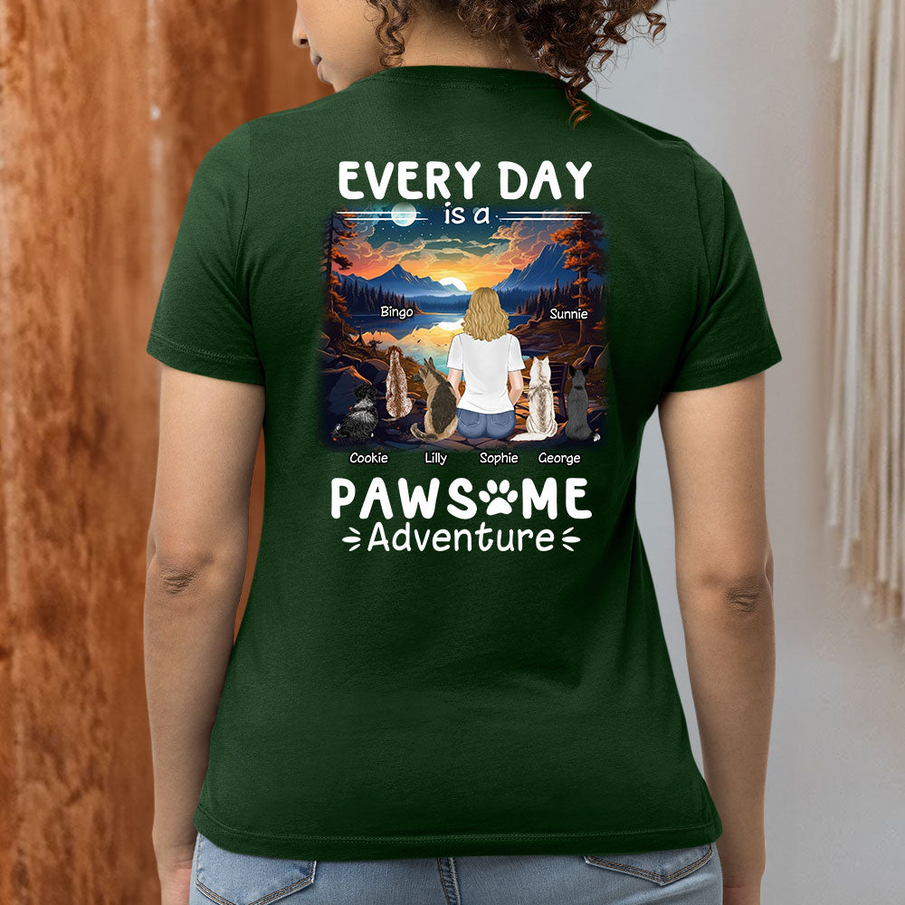 Pawsome Adventure - Exclusive Personalized Custom Women's Cotton Blend T-shirt for Pet Lovers