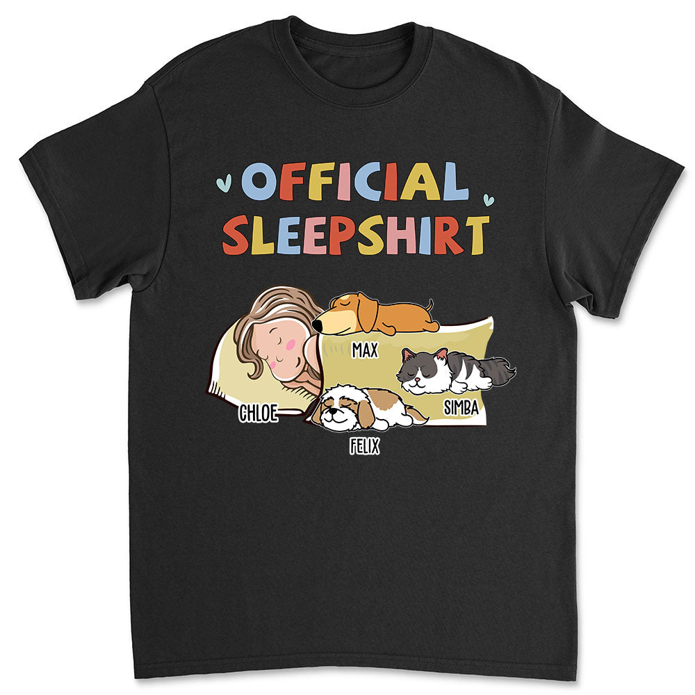 Sleeping Pet Personalized Custom Unisex T-shirt Version 2 - Ideal Gift for Pet Lovers