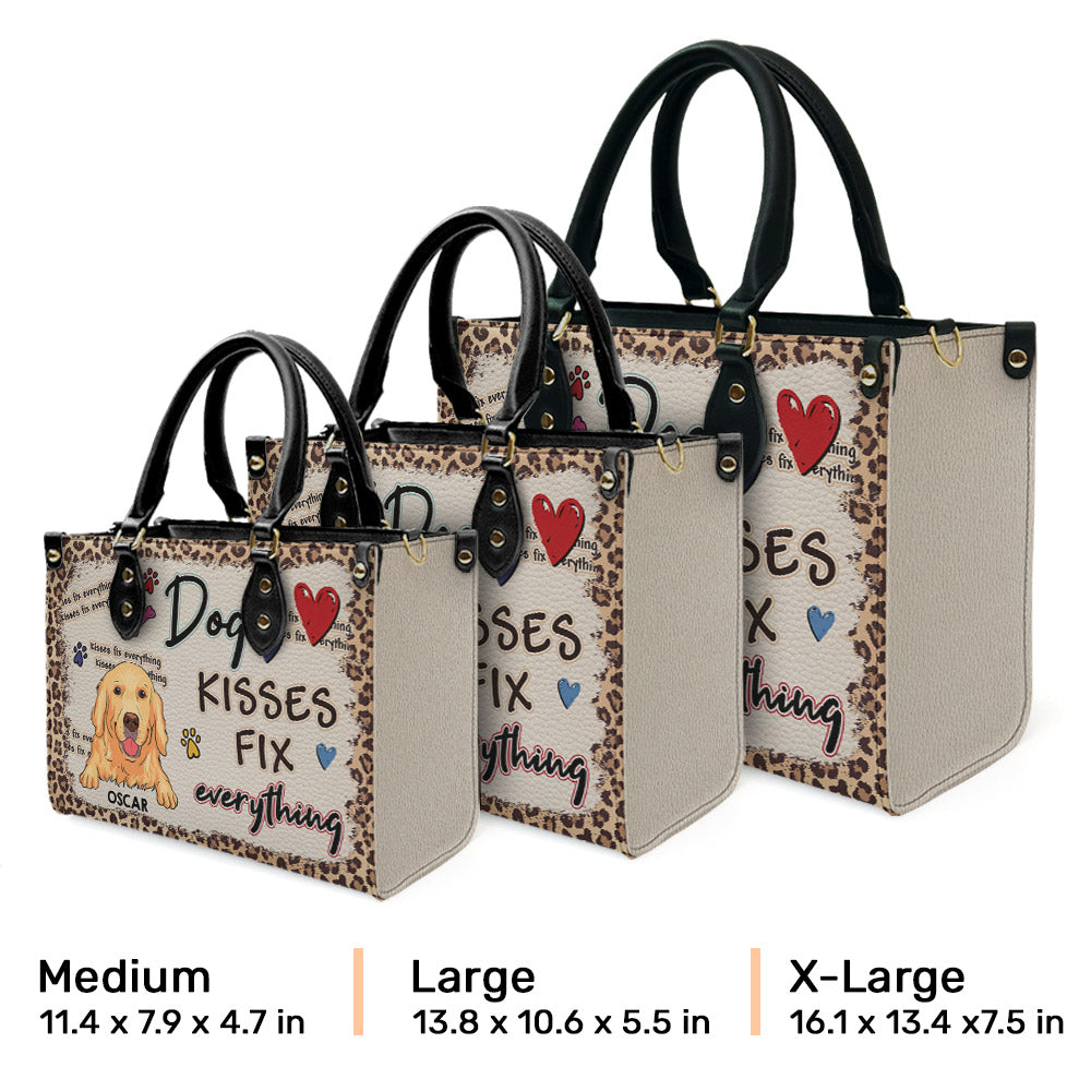 Pet Kisses - Exquisite Personalized Custom Leather Handbag for Fur Baby Lovers