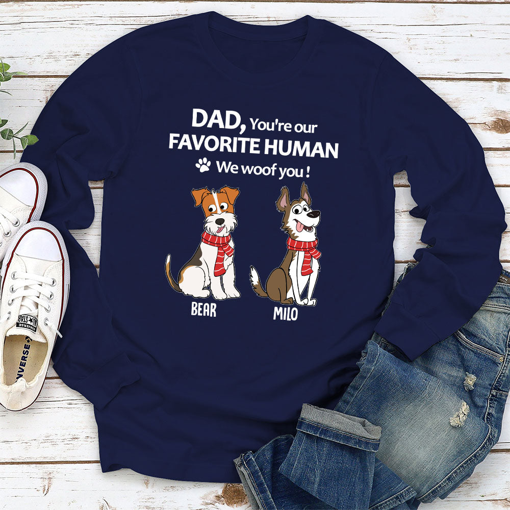 To My Favorite Human - Personalized Custom Unisex 6.0 oz Long Sleeve T-shirt for Pet Lovers