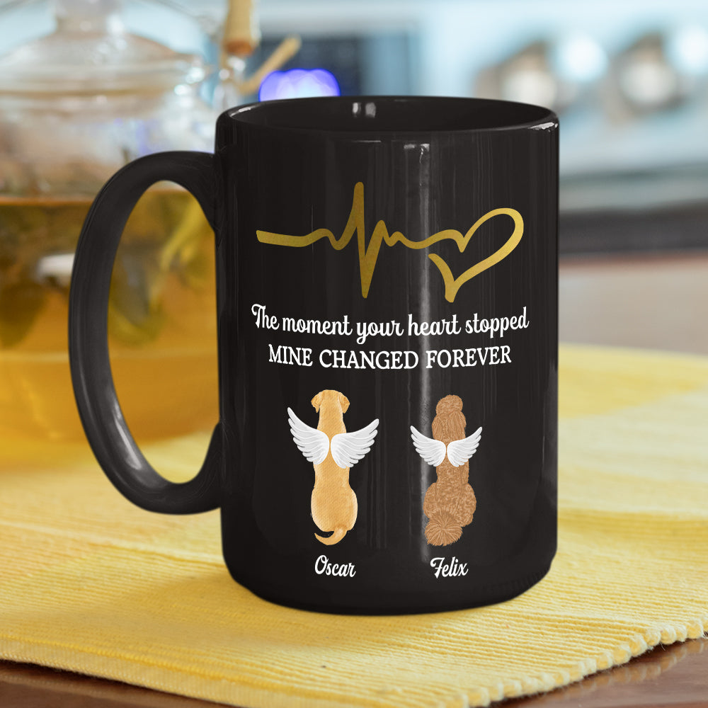 The Moment Your Heart Stopped - Personalized Custom 11oz & 15oz Black Ceramic Coffee Mug for Pet Lovers