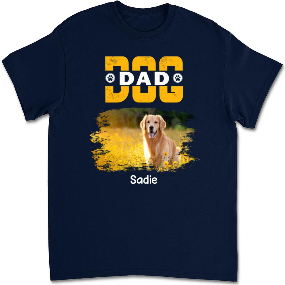 Personalized Custom Unisex 'I Love My Dog Dad' Photo T-Shirt - Perfect Gift for Pet Lovers