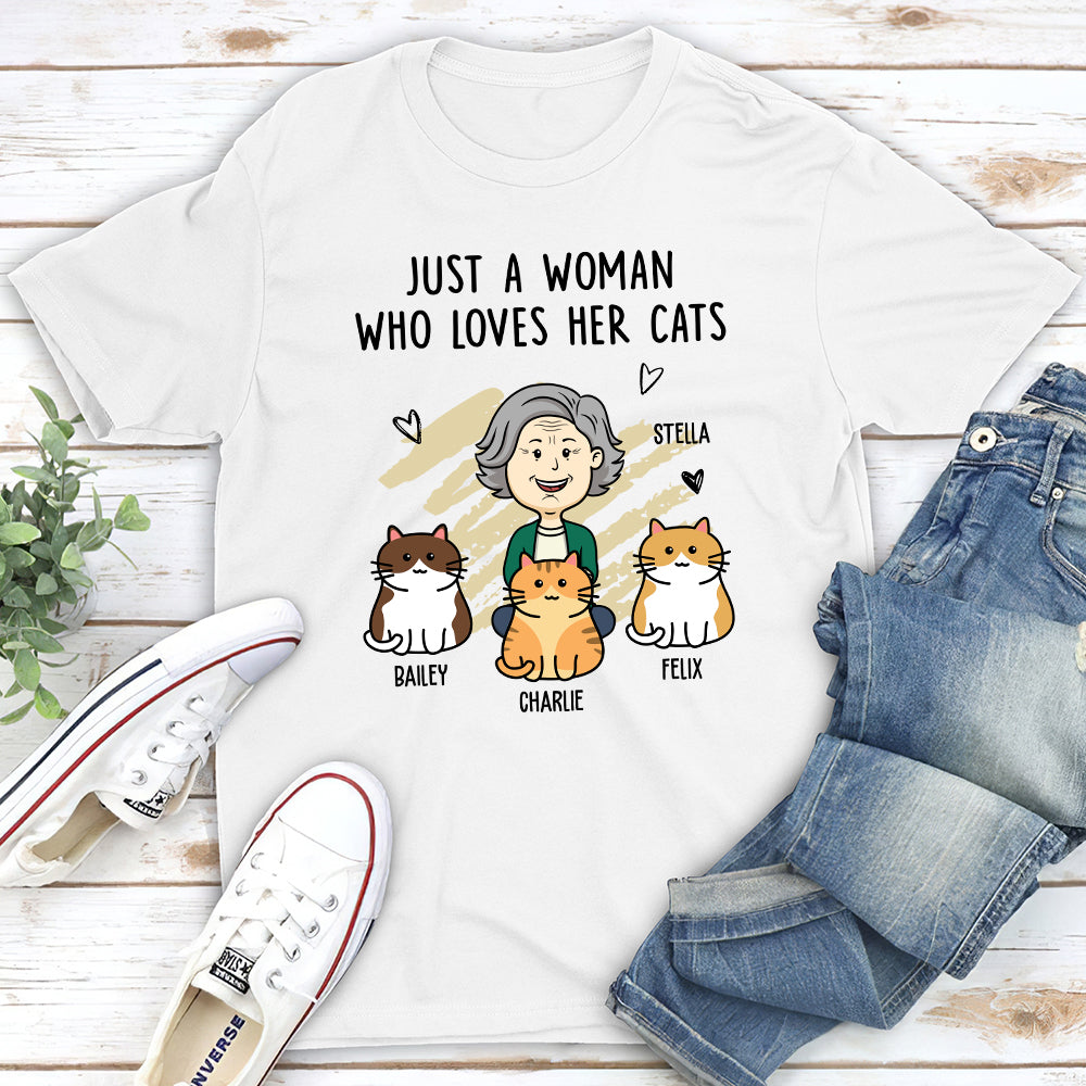 Personalized Custom Unisex 'Woman With Cats' T-shirt - Ideal Gift for Pet Lovers