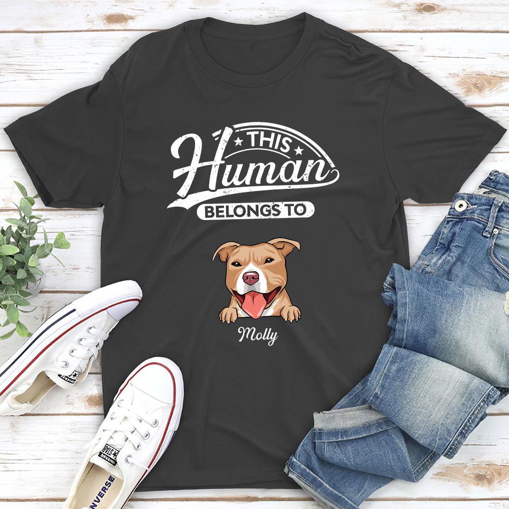 Human Belongs 2 - Premium Personalized Custom Unisex T-shirt for Pet Lovers