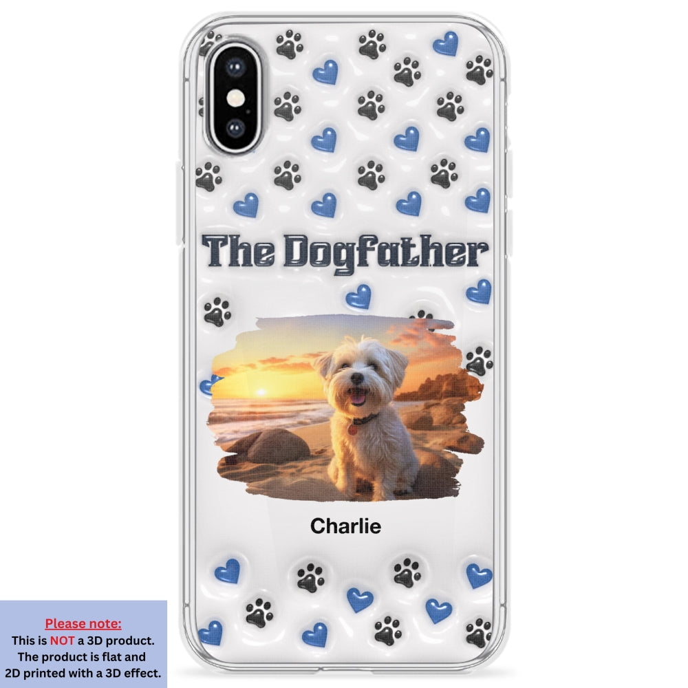 Handsome Dog Dad Personalized 3D Inflated Effect Custom Phone Case for Stylish Protection