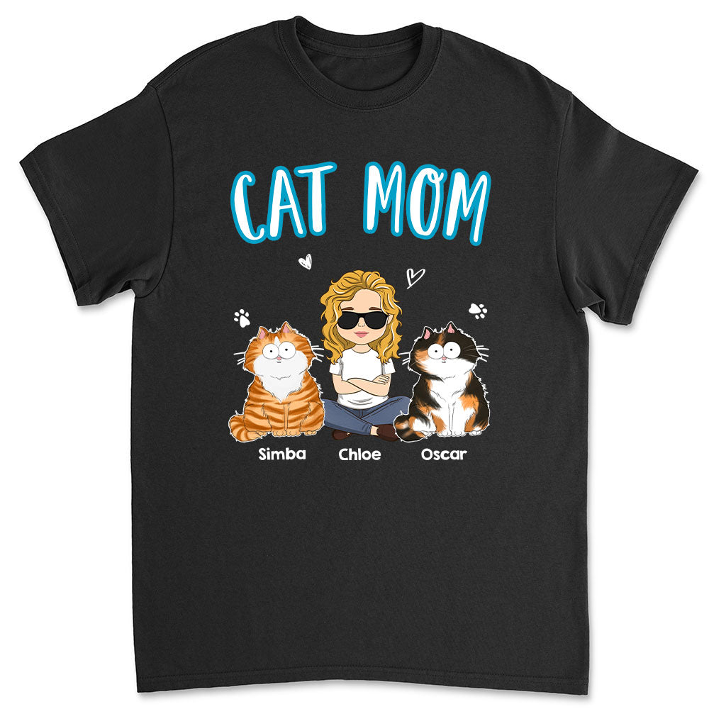 A Cat Mom - Personalized Custom Unisex 5.3 oz T-shirt for Pet Lovers
