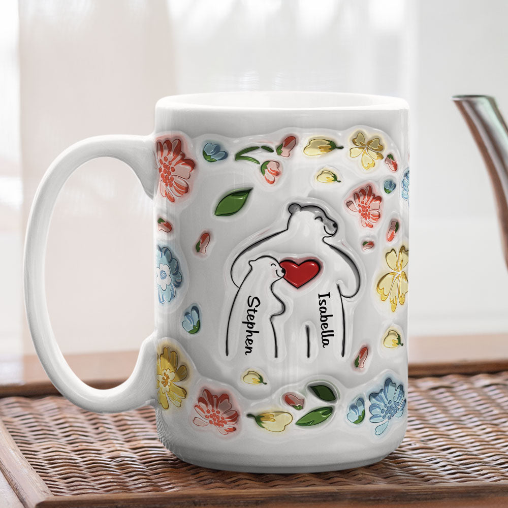 Mama Bear - Exquisite Personalized Custom 3D Inflated Effect Ceramic Mug in 11oz and 15oz Sizes