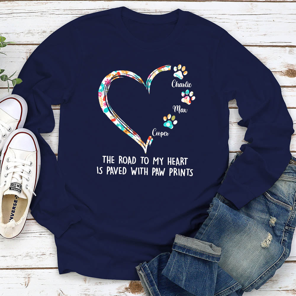Road To Heart 2 - Customizable Personalized Long Sleeve Unisex T-shirt for Pet Lovers