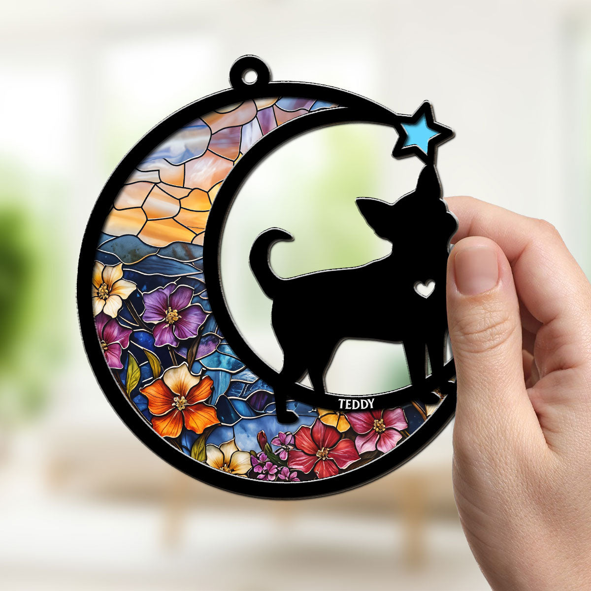 You Left Paw Prints On Our Hearts - Personalized Custom Wooden Acrylic Suncatcher in 6-inch and 8-inch Sizes