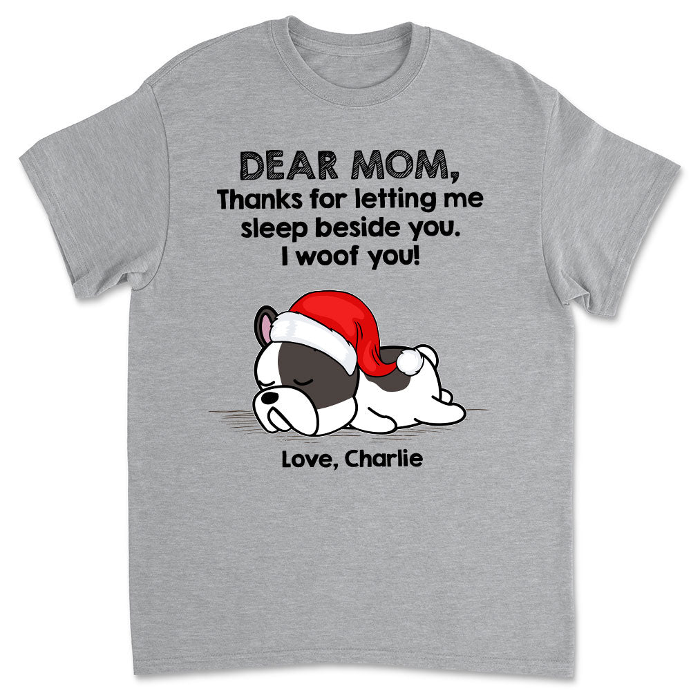 Personalized Custom Unisex Sleep Beside Dog T-shirt - Ideal Gift for Pet Lovers