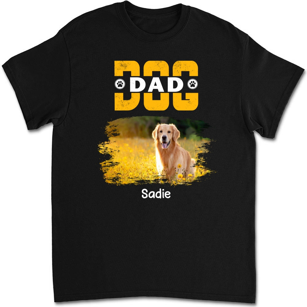 Personalized Custom Unisex 'I Love My Dog Dad' Photo T-Shirt - Perfect Gift for Pet Lovers