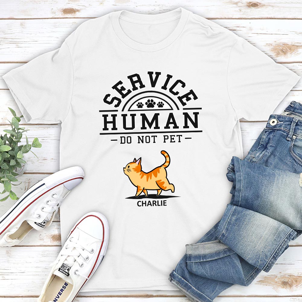 Cats Serve Humans - Personalized Custom Unisex 5.3 oz T-shirt for Pet Lovers
