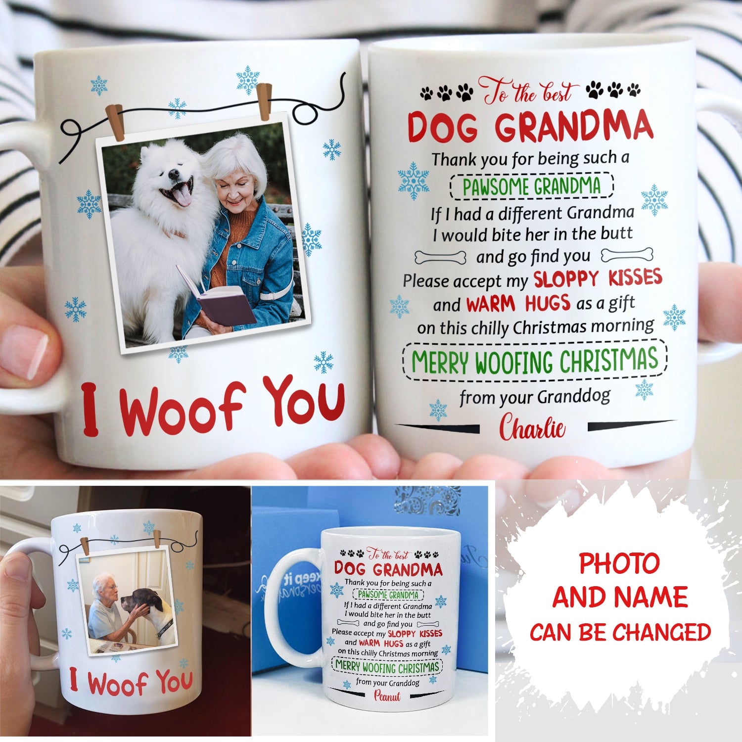 Customizable Personalized Dog Grandma Coffee Mug - 11oz & 15oz Sizes