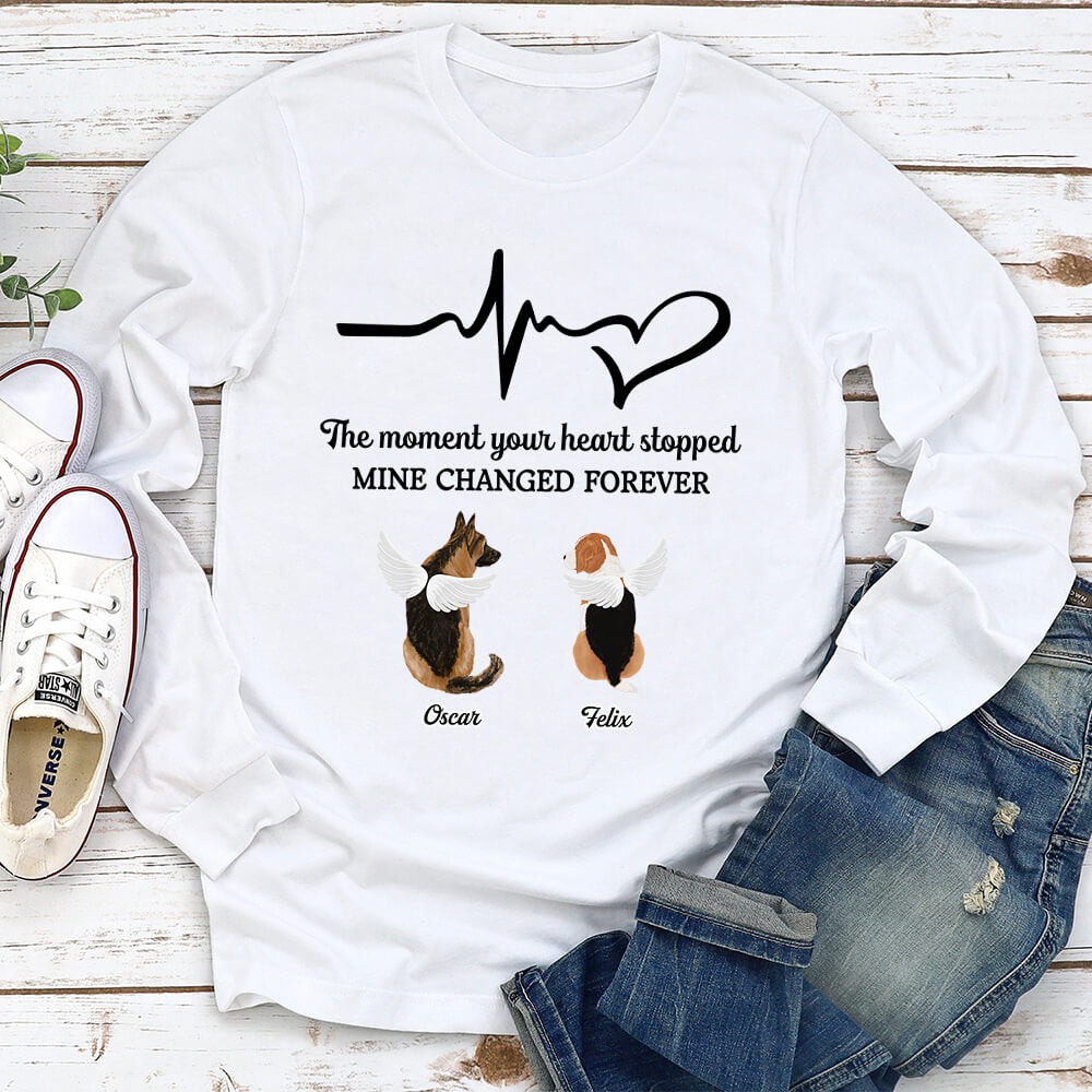 The Moment Your Heart Stopped - Personalized Custom Unisex 6.0 oz Long Sleeve T-shirt for Pet Lovers