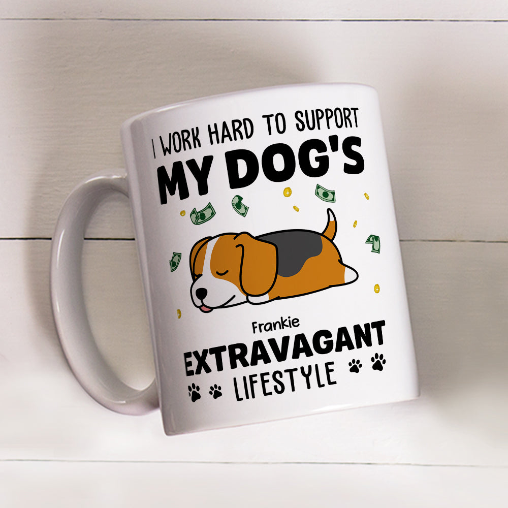 Work Hard - Personalized Custom Ceramic Coffee Mug for Pet Lovers