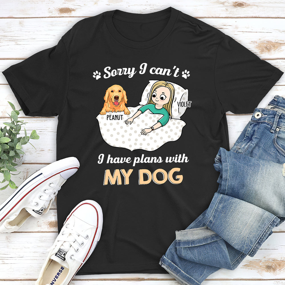 Plans With Dog - Customizable Personalized Unisex 5.3 oz T-shirt