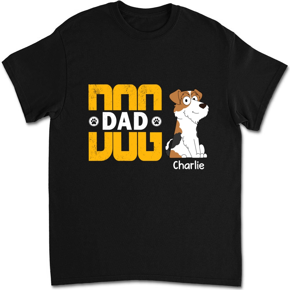 I Love My Dog Dad - Personalized Custom Unisex Heavy Cotton T-Shirt for Pet Lovers