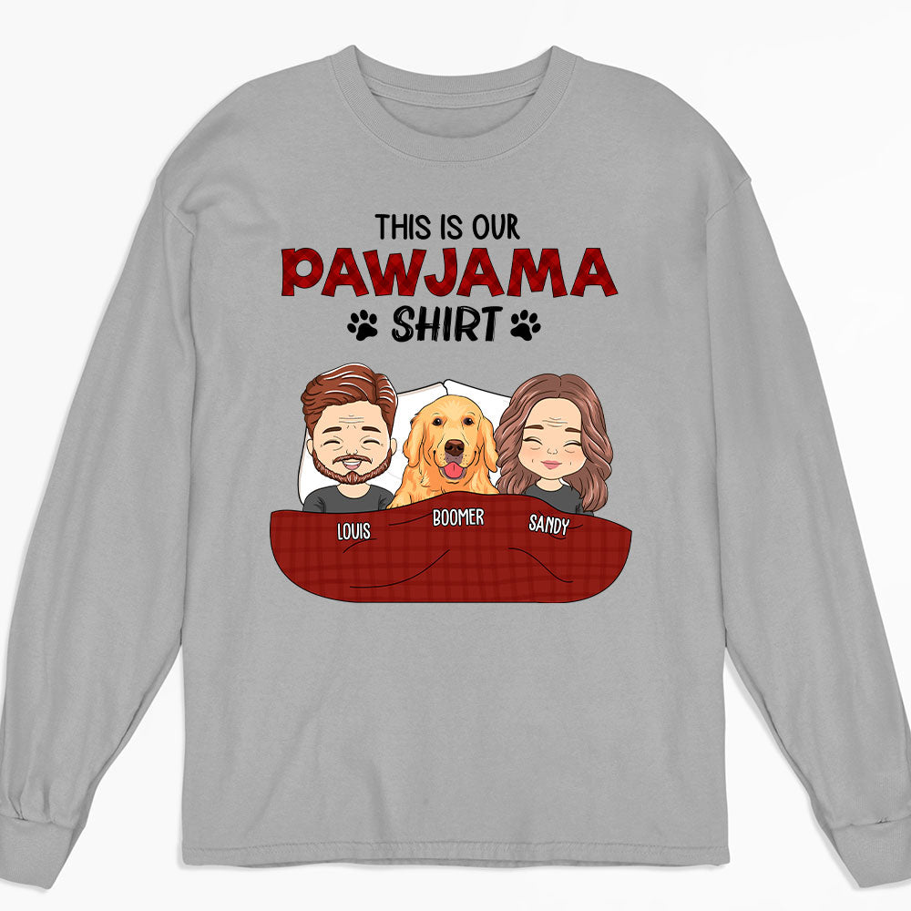 Personalized Custom Long Sleeve Pajama Shirt Version Couple T-shirt - Ideal for Pet Lovers