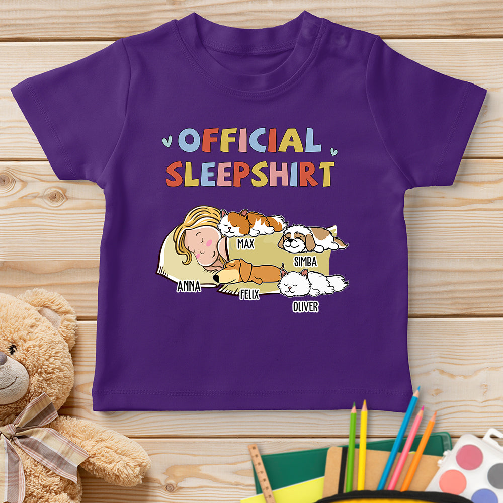 Sleeping Pet Sleepshirt Version 2 - Personalized Custom Unisex 5.3 oz Youth T-shirt for Pet Lovers
