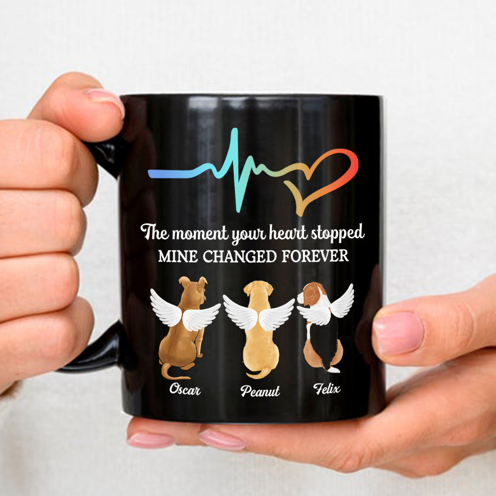 The Moment Your Heart Stopped - Personalized Custom 11oz & 15oz Black Ceramic Coffee Mug for Pet Lovers